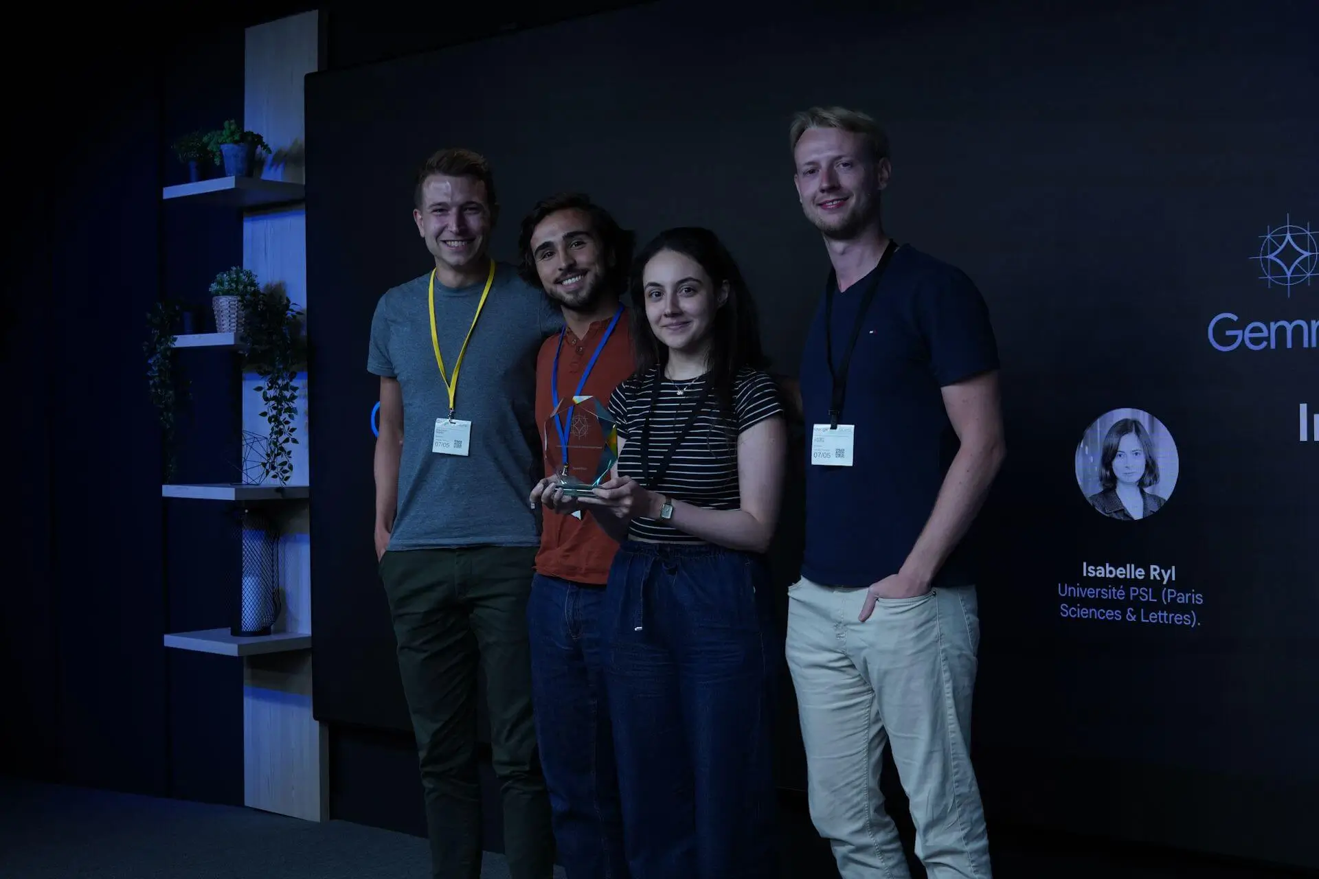 VitalCue team receiving the Impact Award (2nd place).